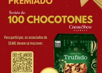 🎄 NATAL PREMIADO SEAAC – SORTEIO DE 100 CHOCOTONES CACAU SHOW – DIA 08/12! 🎁